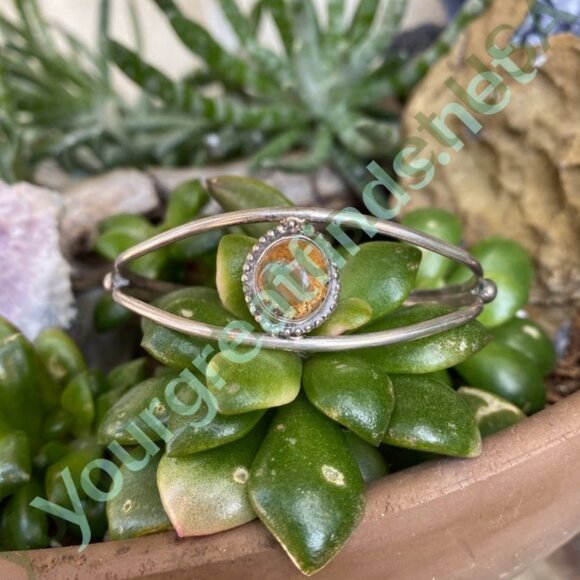 Vintage Navajo Cuff Bracelet with Boulder Turquoise Sterling Silver - Picture 2 of 6